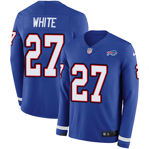 Nike Buffalo Bills #27 Tre’Davious White Royal Blue Team Color Men’s Stitched NFL Limited Therma Long Sleeve Jersey