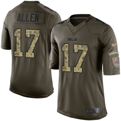 Nike Buffalo Bills #17 Josh Allen Green Men’s Stitched NFL Limited 2015 Salute to Service Jersey