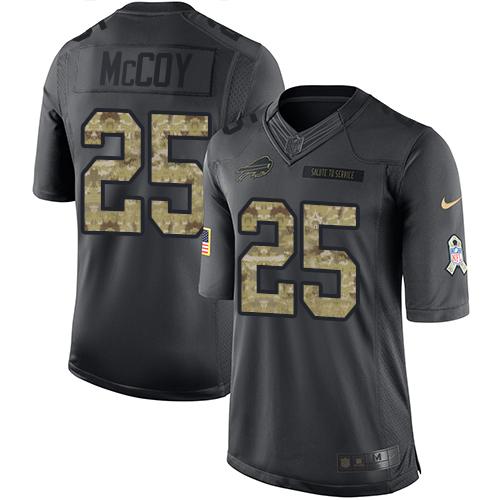 Nike Buffalo Bills #25 LeSean McCoy Black Men’s Stitched NFL Limited 2016 Salute To Service Jersey