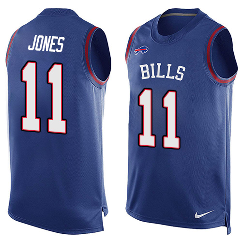 Nike Buffalo Bills #11 Zay Jones Royal Blue Team Color Men’s Stitched NFL Limited Tank Top Jersey