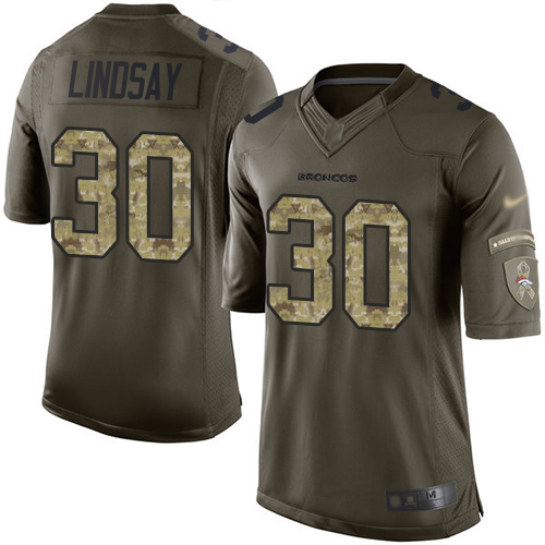 Nike Denver Broncos #30 Phillip Lindsay Green Men’s Stitched NFL Limited 2015 Salute to Service Jersey