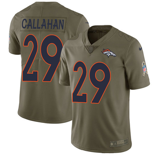 Nike Denver Broncos #29 Bryce Callahan Olive Men’s Stitched NFL Limited 2017 Salute To Service Jersey