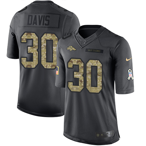 Nike Denver Broncos No30 Terrell Davis Olive/Camo Men's Stitched NFL Limited 2017 Salute To Service Jersey