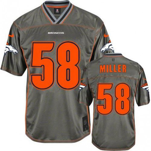 Nike Denver Broncos #58 Von Miller Grey Men’s Stitched NFL Elite Vapor Jersey