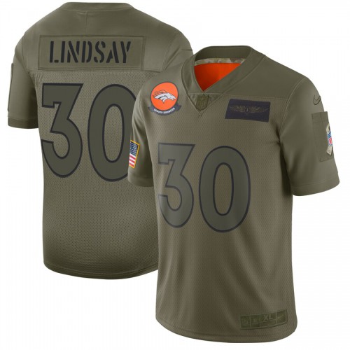 Nike Denver Broncos #30 Phillip Lindsay Camo Men’s Stitched NFL Limited 2019 Salute To Service Jersey