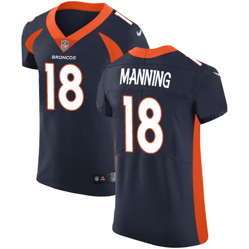 Nike Denver Broncos #18 Peyton Manning Navy Blue Alternate Men’s Stitched NFL Vapor Untouchable Elite Jersey