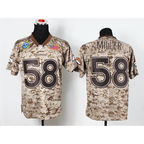 Nike Denver Broncos #58 Von Miller Camo Men’s Stitched NFL New Elite USMC Jersey