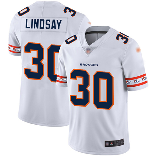 Nike Denver Broncos #30 Phillip Lindsay White Men’s Stitched NFL Limited Team Logo Fashion Jersey