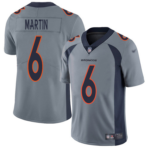 Nike Denver Broncos No6 Sam Martin Anthracite Salute to Service Women's Stitched NFL Limited Therma Long Sleeve Jersey