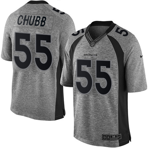 Nike Denver Broncos #55 Bradley Chubb Gray Men’s Stitched NFL Limited Gridiron Gray Jersey