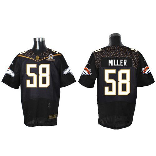 Nike Denver Broncos #58 Von Miller Black 2016 Pro Bowl Men’s Stitched NFL Elite Jersey