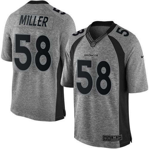 Nike Denver Broncos #58 Von Miller Gray Men’s Stitched NFL Limited Gridiron Gray Jersey