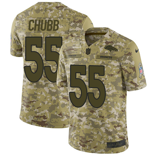 Nike Denver Broncos #55 Bradley Chubb Camo Men’s Stitched NFL Limited 2018 Salute To Service Jersey