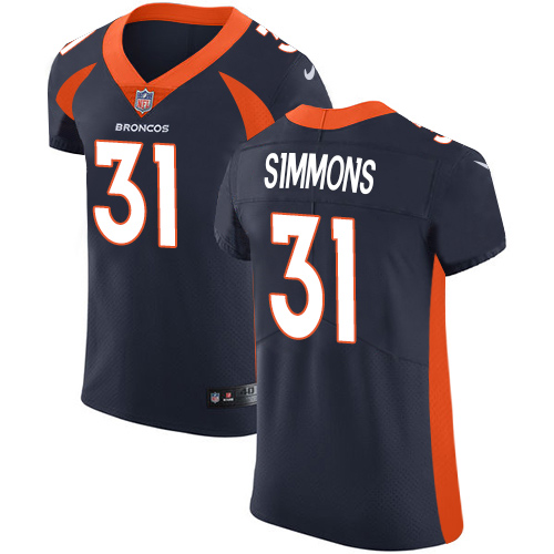 Nike Denver Broncos #31 Justin Simmons Navy Blue Alternate Men’s Stitched NFL Vapor Untouchable Elite Jersey