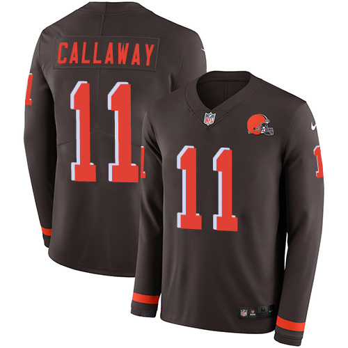 Nike Cleveland Browns #11 Antonio Callaway Brown Team Color Men’s Stitched NFL Limited Therma Long Sleeve Jersey