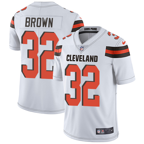Nike Cleveland Browns #32 Jim Brown White Men’s Stitched NFL Vapor Untouchable Limited Jersey
