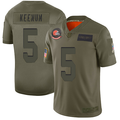 Nike Cleveland Browns #5 Case Keenum Camo Men’s Stitched NFL Limited 2019 Salute To Service Jersey