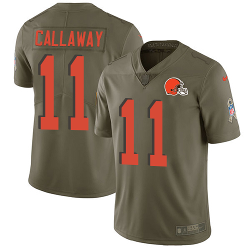 Nike Cleveland Browns #11 Antonio Callaway Olive Men’s Stitched NFL Limited 2017 Salute To Service Jersey