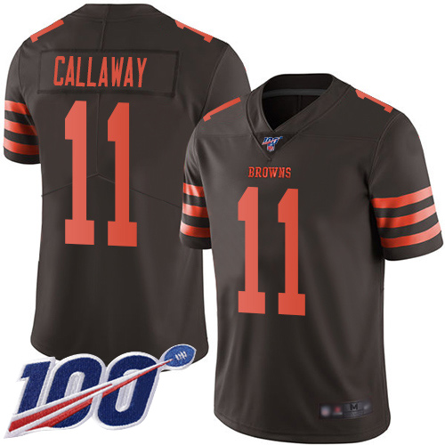 Nike Cleveland Browns #11 Antonio Callaway Brown Men’s Stitched NFL Limited Rush 100th Season Jersey