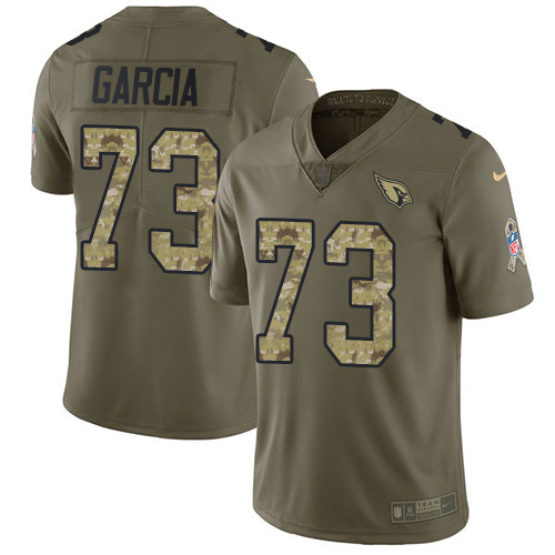 Nike Arizona Cardinals #73 Max Garcia Olive/Camo Men’s Stitched NFL Limited 2017 Salute To Service Jersey