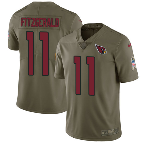 Nike Arizona Cardinals #11 Larry Fitzgerald Olive Men’s Stitched NFL Limited 2017 Salute to Service Jersey