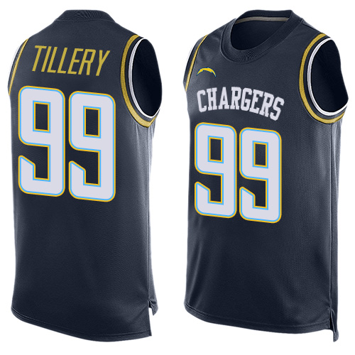 Nike Los Angeles Chargers #99 Jerry Tillery Navy Blue Team Color Men’s Stitched NFL Limited Tank Top Jersey