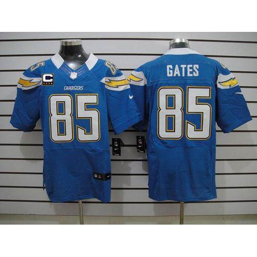 Nike Los Angeles Chargers #85 Antonio Gates Electric Blue Alternate With C Patch Men’s Stitched NFL Elite Jersey