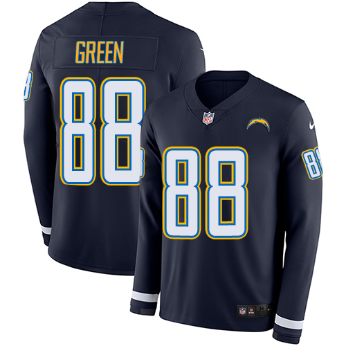 Nike Los Angeles Chargers #88 Virgil Green Navy Blue Team Color Men’s Stitched NFL Limited Therma Long Sleeve Jersey