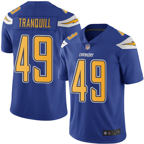 Nike Los Angeles Chargers #49 Drue Tranquill Electric Blue Men’s Stitched NFL Limited Rush Jersey
