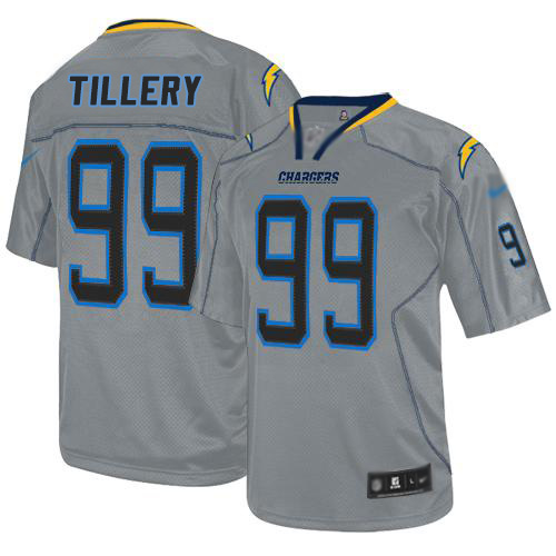 Nike Los Angeles Chargers #99 Jerry Tillery Lights Out Grey Men’s Stitched NFL Elite Jersey