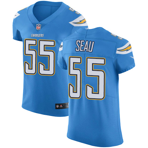 Nike Los Angeles Chargers #55 Junior Seau Electric Blue Alternate Men’s Stitched NFL Vapor Untouchable Elite Jersey