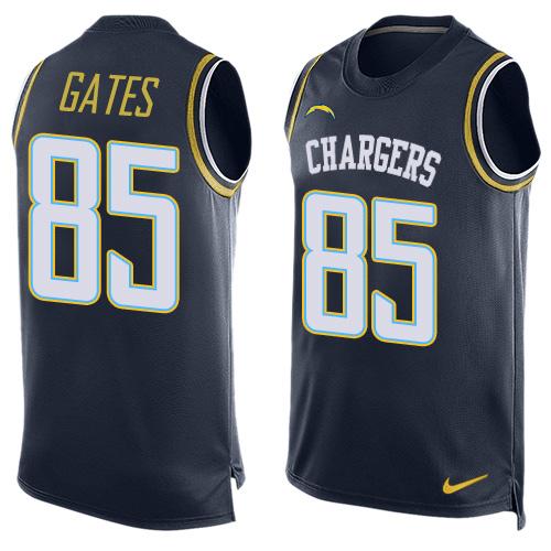 Nike Los Angeles Chargers #85 Antonio Gates Navy Blue Team Color Men’s Stitched NFL Limited Tank Top Jersey