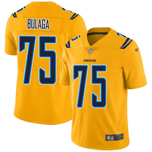Nike Los Angeles Chargers #75 Bryan Bulaga Gold Men’s Stitched NFL Limited Inverted Legend Jersey