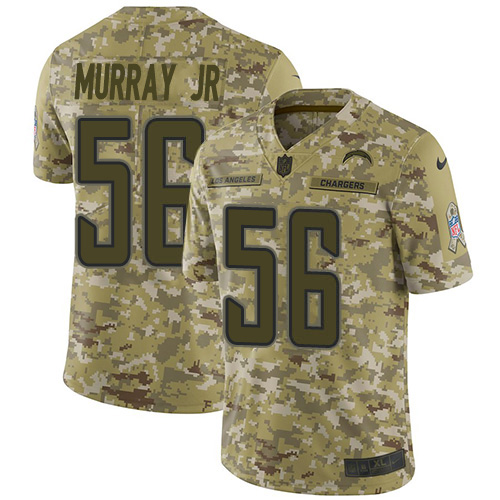Nike Los Angeles Chargers #56 Kenneth Murray Jr Camo Men’s Stitched NFL Limited 2018 Salute To Service Jersey