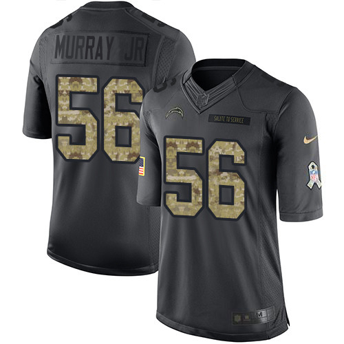 Nike Los Angeles Chargers #56 Kenneth Murray Jr Black Men’s Stitched NFL Limited 2016 Salute to Service Jersey