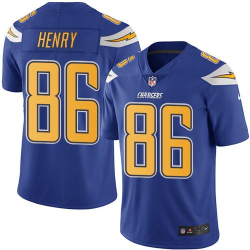 Nike Los Angeles Chargers #86 Hunter Henry Electric Blue Men’s Stitched NFL Limited Rush Jersey