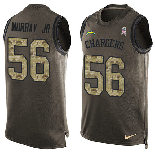 Nike Los Angeles Chargers #56 Kenneth Murray Jr Green Men’s Stitched NFL Limited Salute To Service Tank Top Jersey