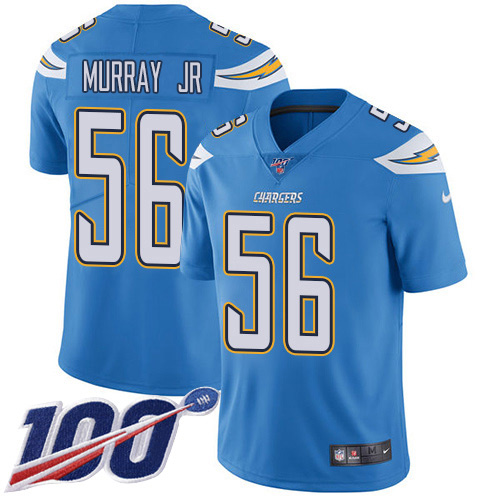 Nike Los Angeles Chargers #56 Kenneth Murray Jr Electric Blue Alternate Men’s Stitched NFL 100th Season Vapor Untouchable Limited Jersey