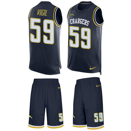 Nike Los Angeles Chargers #59 Nick Vigil Navy Blue Team Color Men’s Stitched NFL Limited Tank Top Suit Jersey