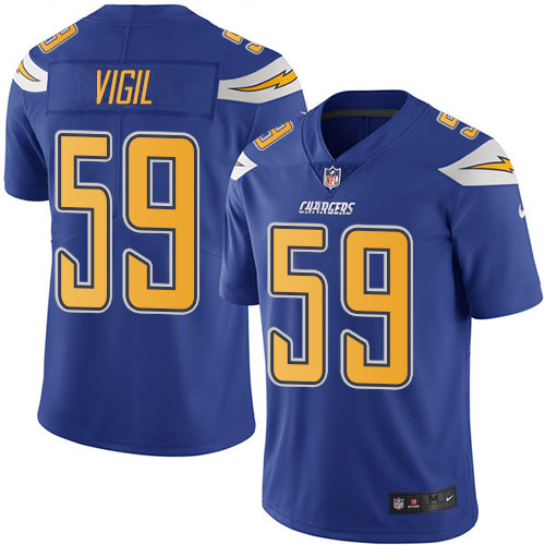 Nike Los Angeles Chargers #59 Nick Vigil Electric Blue Men’s Stitched NFL Limited Rush Jersey