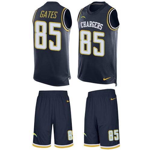 Nike Los Angeles Chargers #85 Antonio Gates Navy Blue Team Color Men’s Stitched NFL Limited Tank Top Suit Jersey