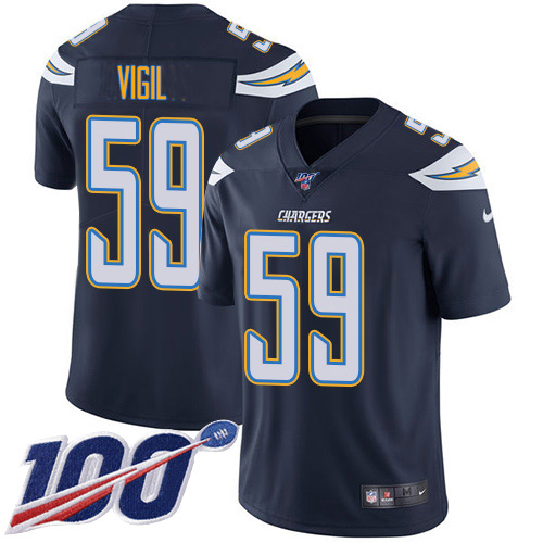 Nike Los Angeles Chargers #59 Nick Vigil Navy Blue Team Color Men’s Stitched NFL 100th Season Vapor Untouchable Limited Jersey