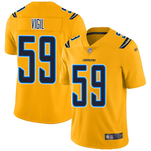 Nike Los Angeles Chargers #59 Nick Vigil Gold Men’s Stitched NFL Limited Inverted Legend Jersey