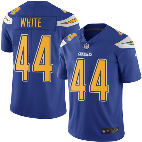 Nike Los Angeles Chargers #44 Kyzir White Electric Blue Men’s Stitched NFL Limited Rush Jersey