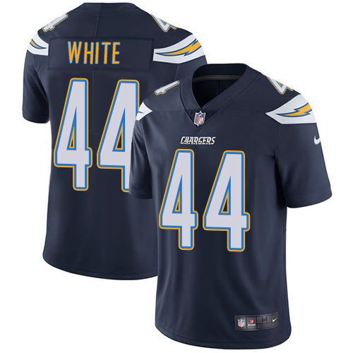 Nike Los Angeles Chargers #44 Kyzir White Navy Blue Team Color Men’s Stitched NFL Vapor Untouchable Limited Jersey