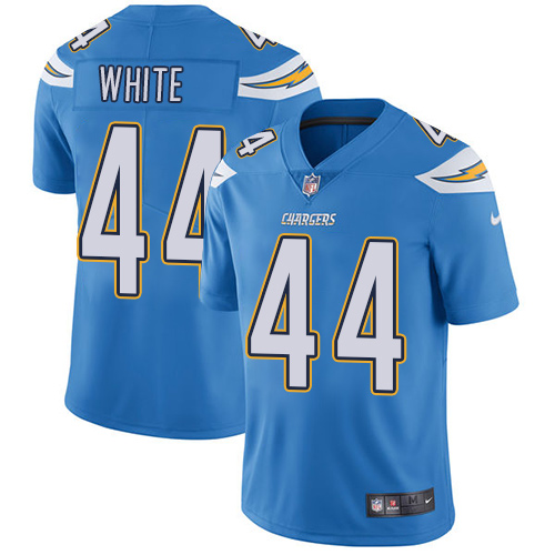 Nike Los Angeles Chargers #44 Kyzir White Electric Blue Alternate Men’s Stitched NFL Vapor Untouchable Limited Jersey