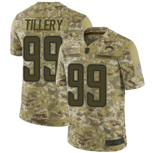 Nike Los Angeles Chargers #99 Jerry Tillery Camo Men’s Stitched NFL Limited 2018 Salute To Service Jersey