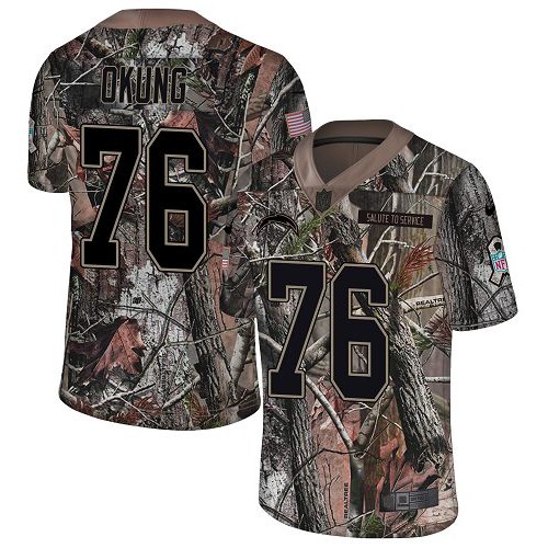 Nike Los Angeles Chargers #76 Russell Okung Camo Men’s Stitched NFL Limited Rush Realtree Jersey