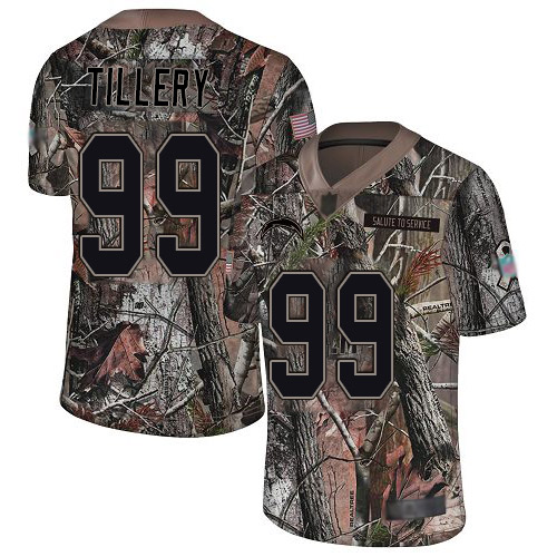 Nike Los Angeles Chargers #99 Jerry Tillery Camo Men’s Stitched NFL Limited Rush Realtree Jersey