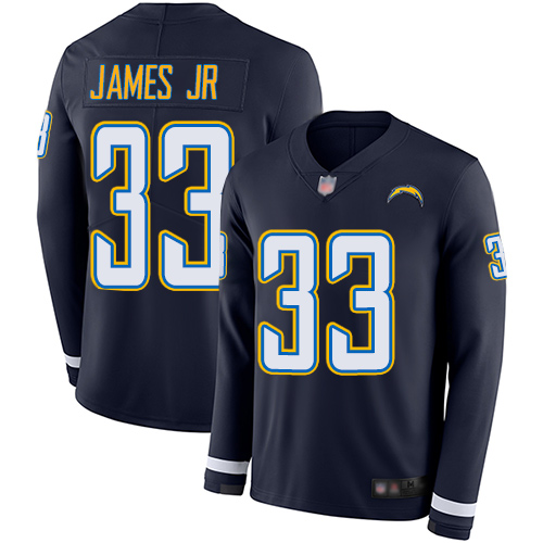 Nike Los Angeles Chargers #33 Derwin James Jr Navy Blue Team Color Men’s Stitched NFL Limited Therma Long Sleeve Jersey